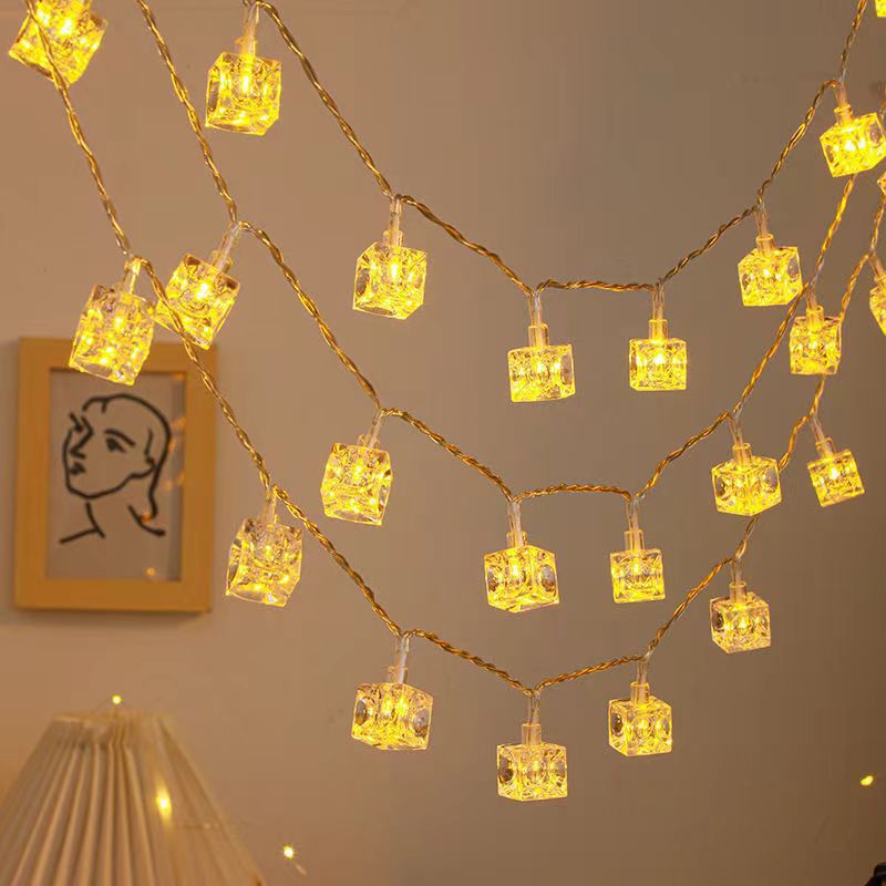 Multicolour Warm Ice Cube Stri - Fairy Light Curtain 评论和价格