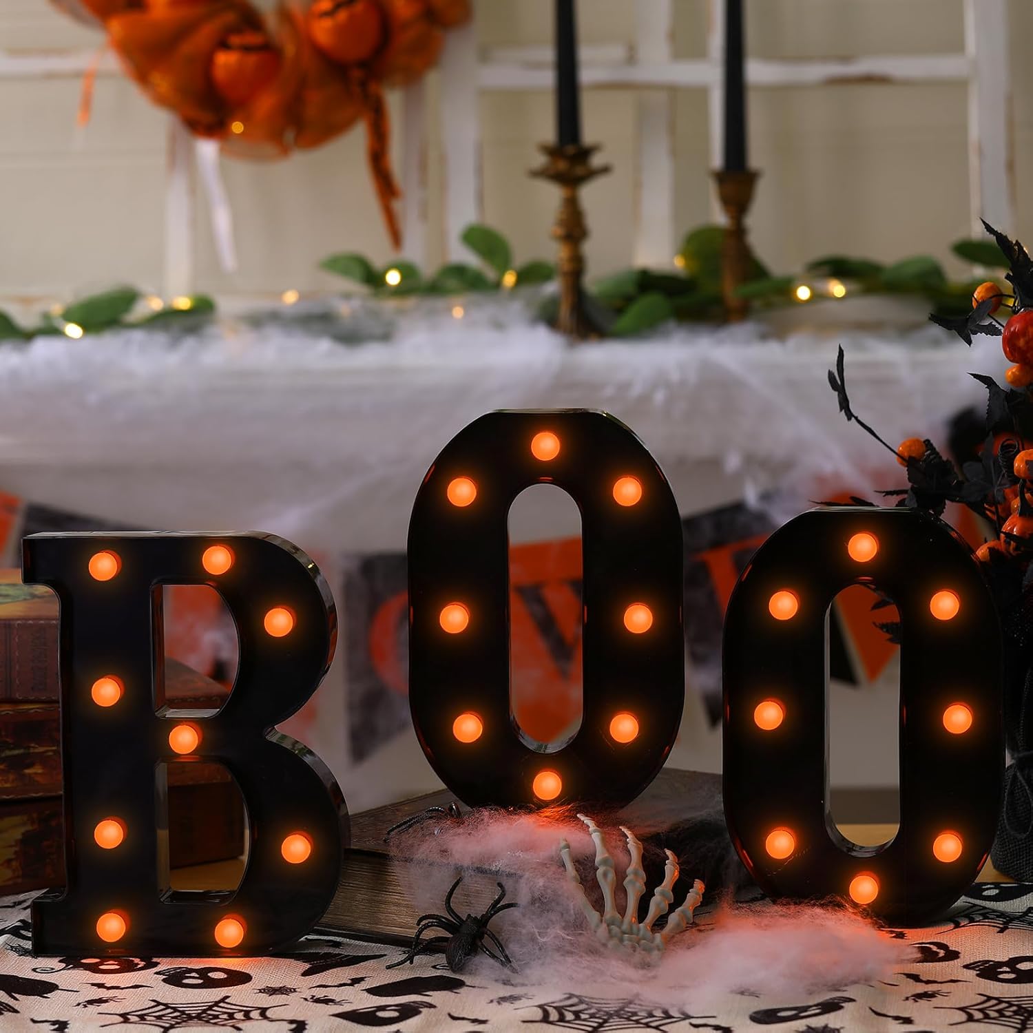 Halloween Decorations-3 LED Ma - Light Up Letters Marquee 评论和价格