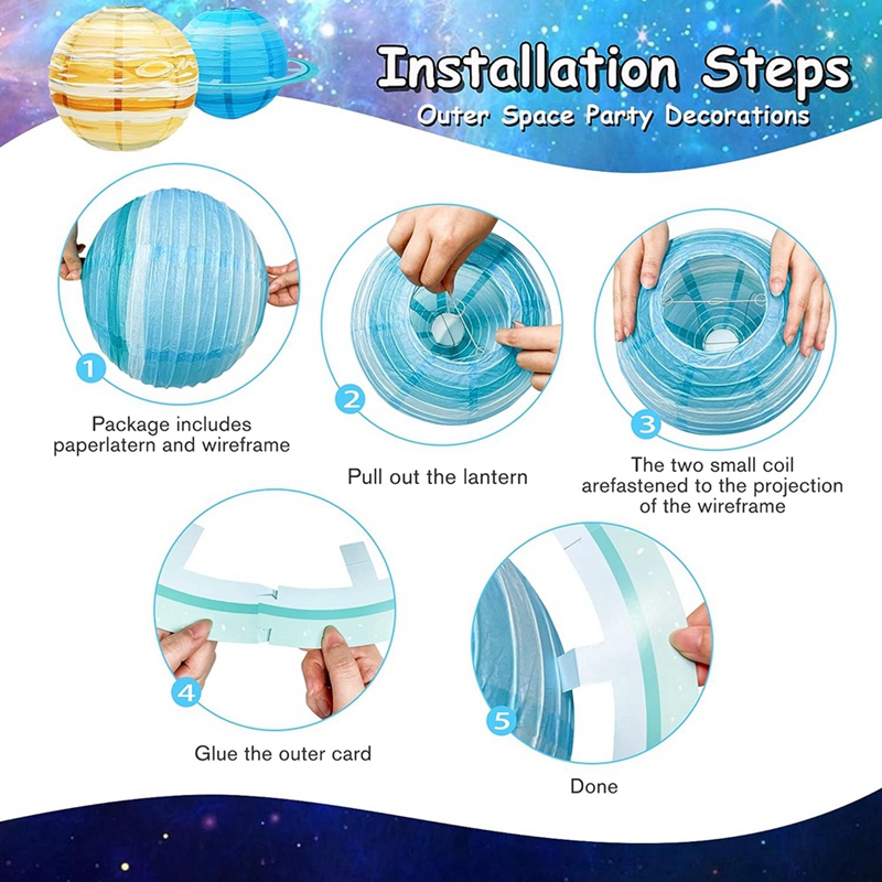 paper lantern 8Pcs Space Paper - Lantern Paper Solar 评论和价格