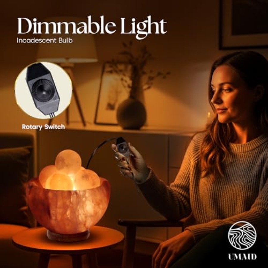 Himalayan Salt Lamp with 6 Him - Himalayan Salt Lamp 评论和价格