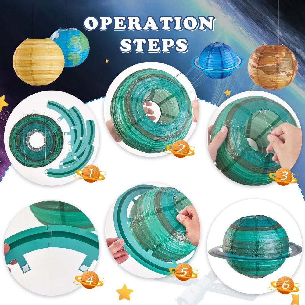 Galaxy Space Theme Hanging Pla - Lantern Paper Solar 评论和价格