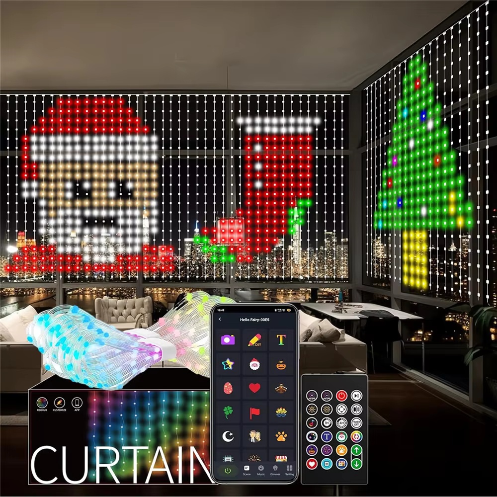 Smart RGB Pixel Curtain Lights - Fairy Light Curtain 评论和价格