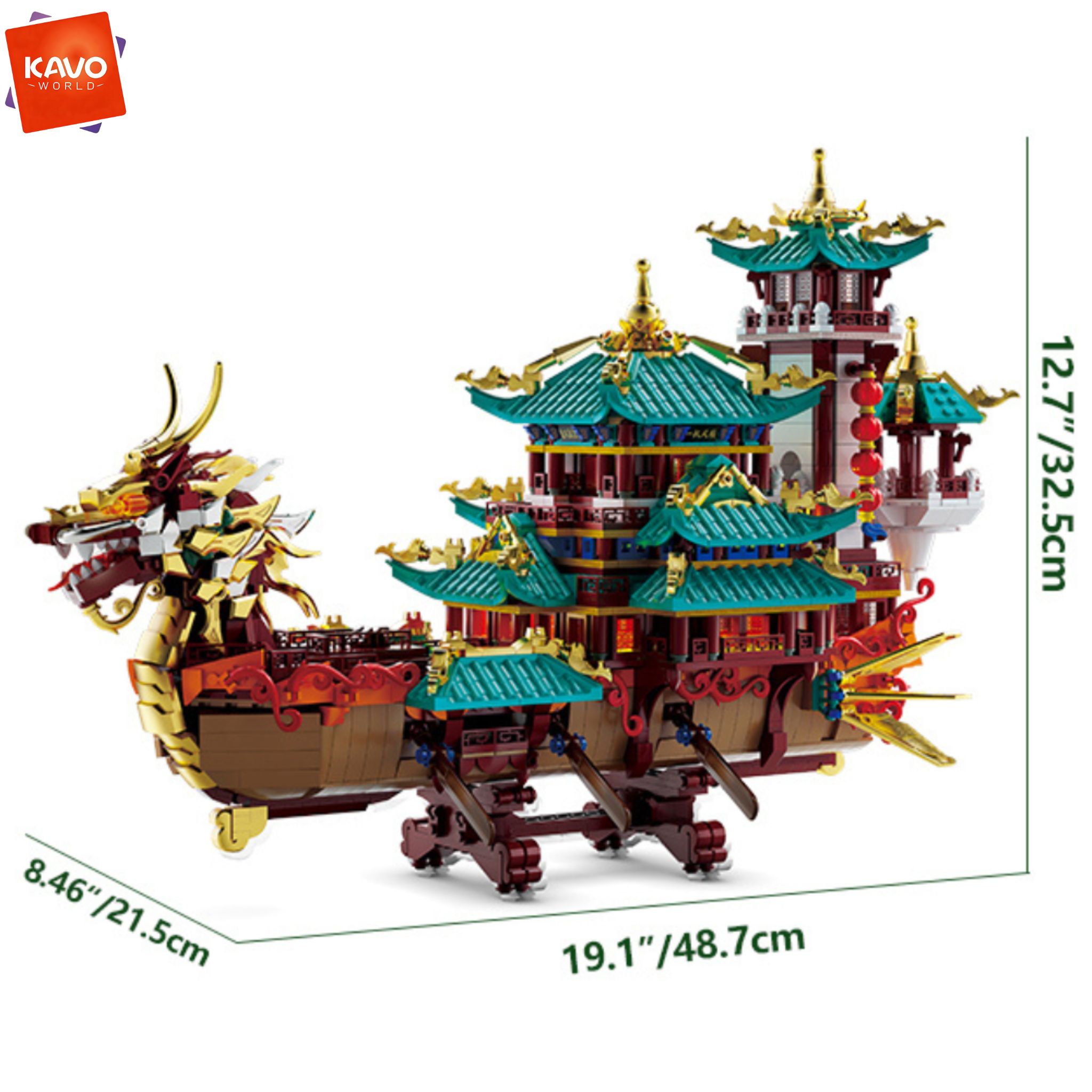 KAVOWORLD 2453pcs Dragon Boat  - Lantern Paper Solar 评论和价格