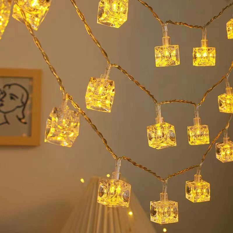Multicolour Warm Ice Cube Stri - Fairy Light Curtain 评论和价格