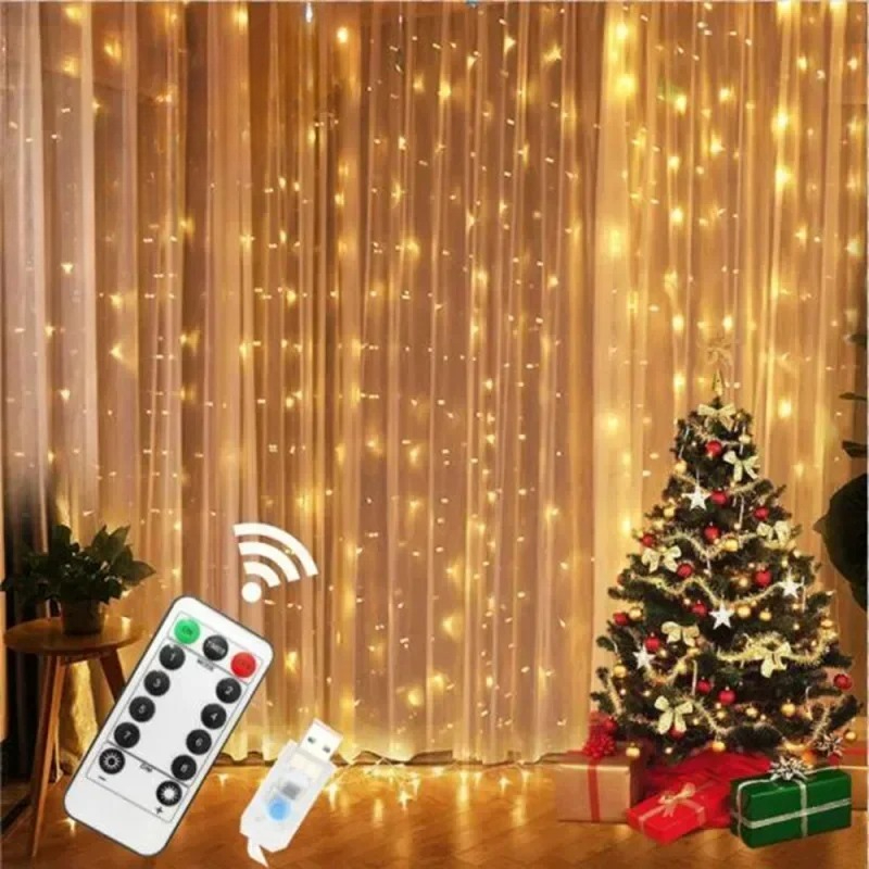 6x3M/3x3m Curtain Garland on T - Fairy Light Curtain 评论和价格